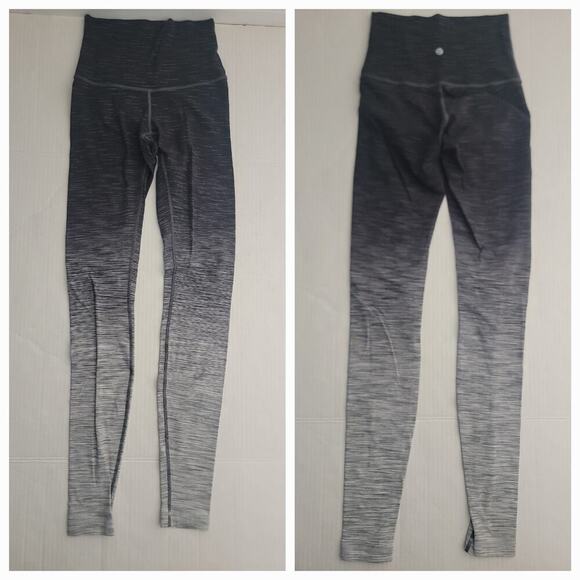 LULULEMON Leggings Sz 6 Wunder Under High Rise Ombre Melange Space Dye BK Coal - Picture 1 of 9